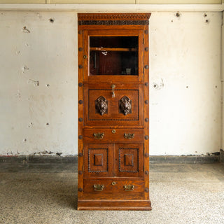Victorian Oak Secretary Cabinet