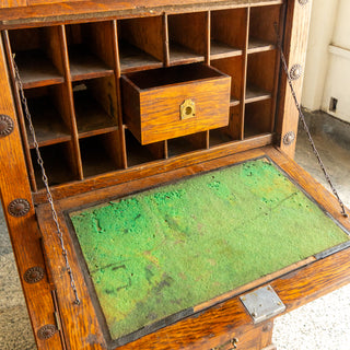 Victorian Oak Secretary Cabinet