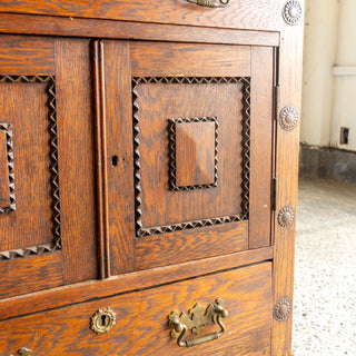 Victorian Oak Secretary Cabinet
