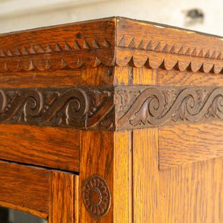 Victorian Oak Secretary Cabinet