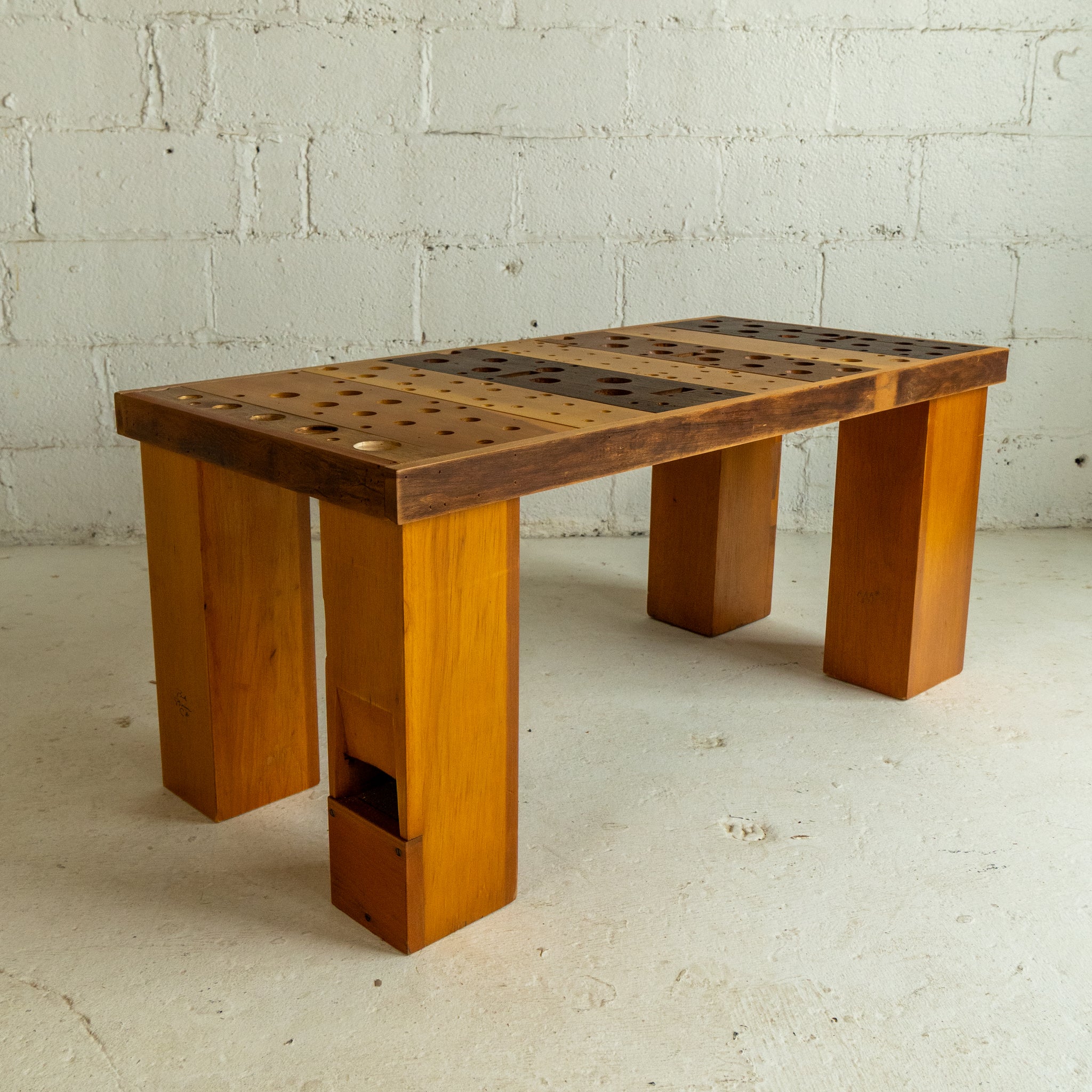 pipe organ coffee table 2 full view reclaimed wood