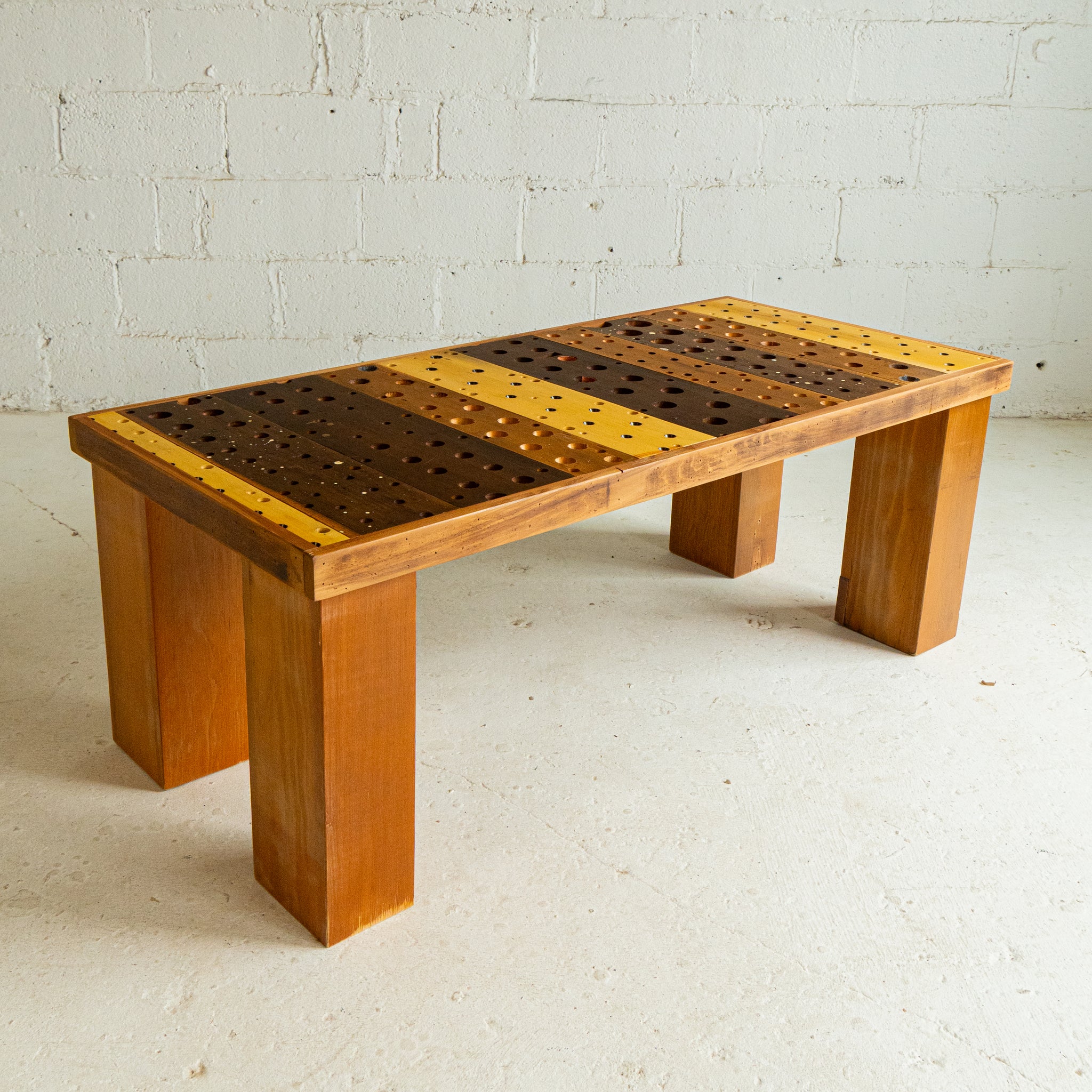 pipe organ coffee table 4 full view reclaimed wood