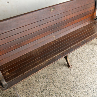 19th Century Andrews Oak Railroad Bench