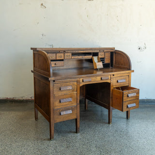 Antique Oak Roll Top Desk