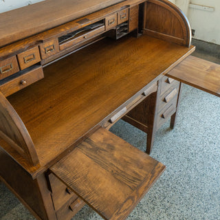Antique Oak Roll Top Desk
