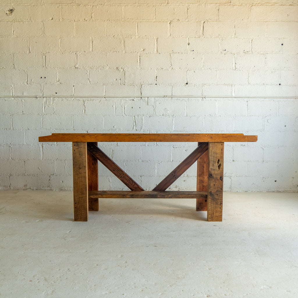 front view oak sofa table