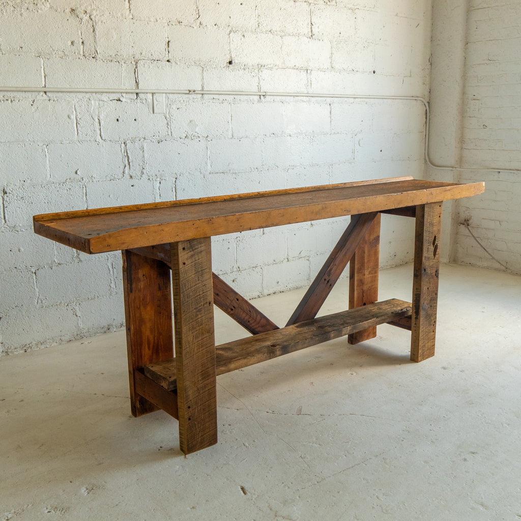 Oak sofa table full view