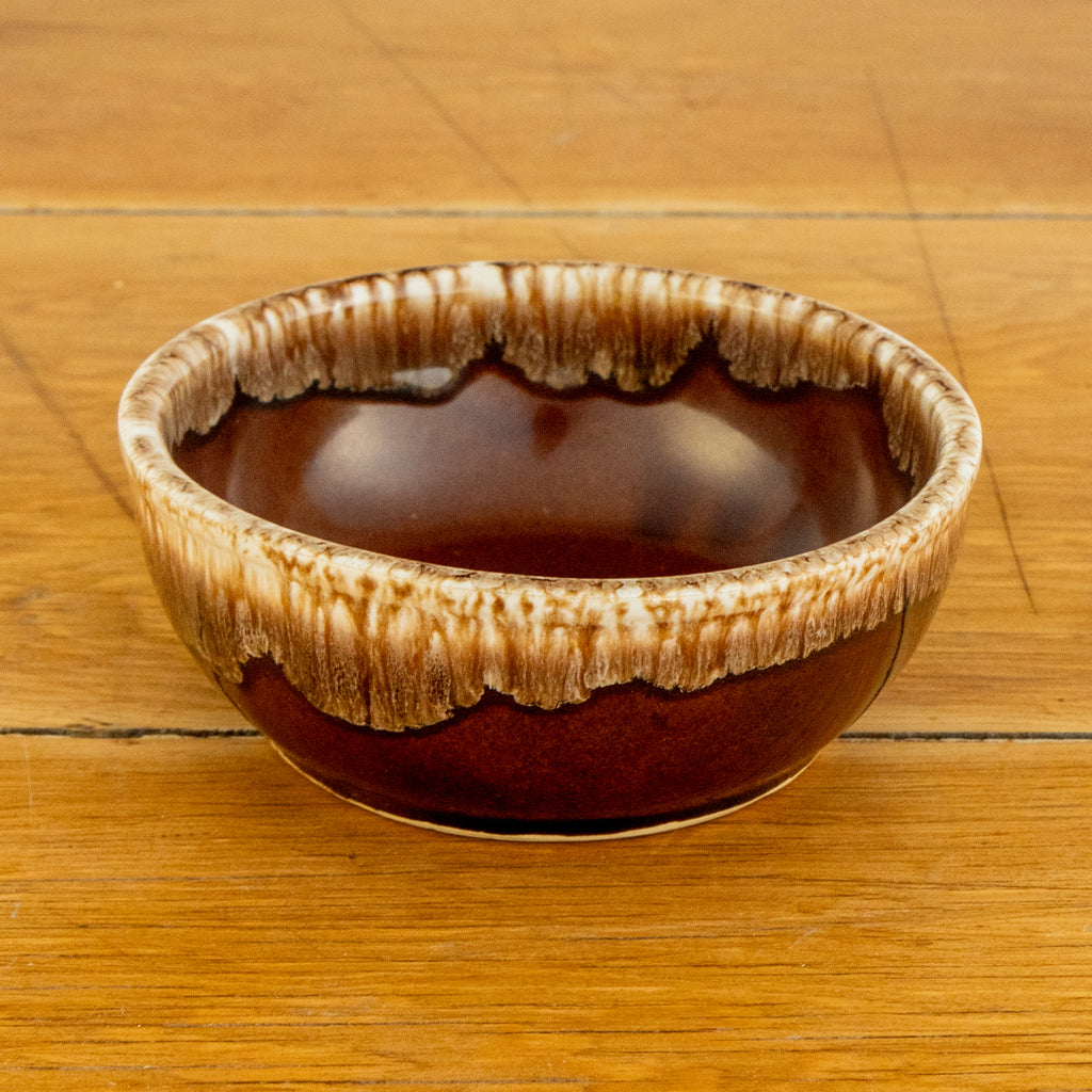 Vintage Kathy Kale bowls brown drip ceramic
