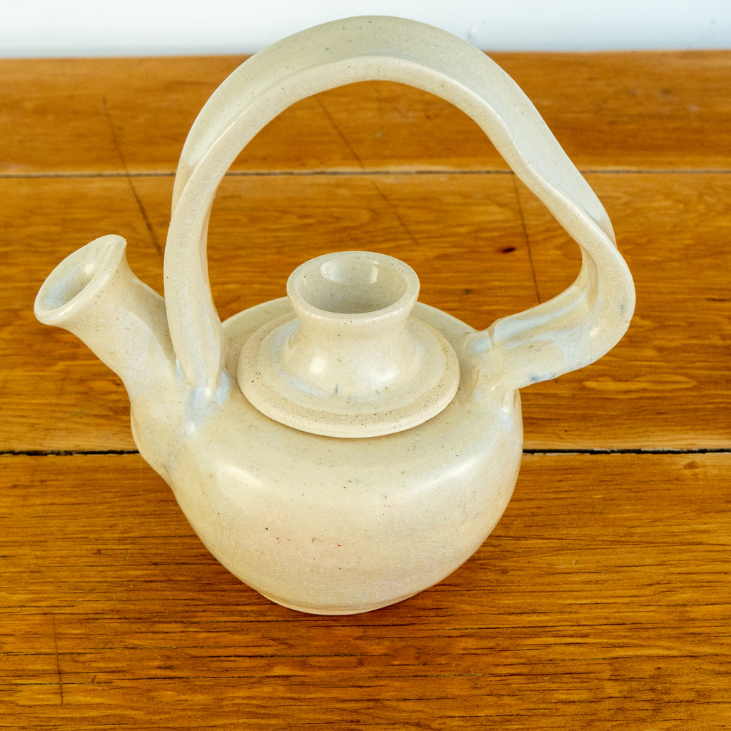 ceramic tea pot white full view 