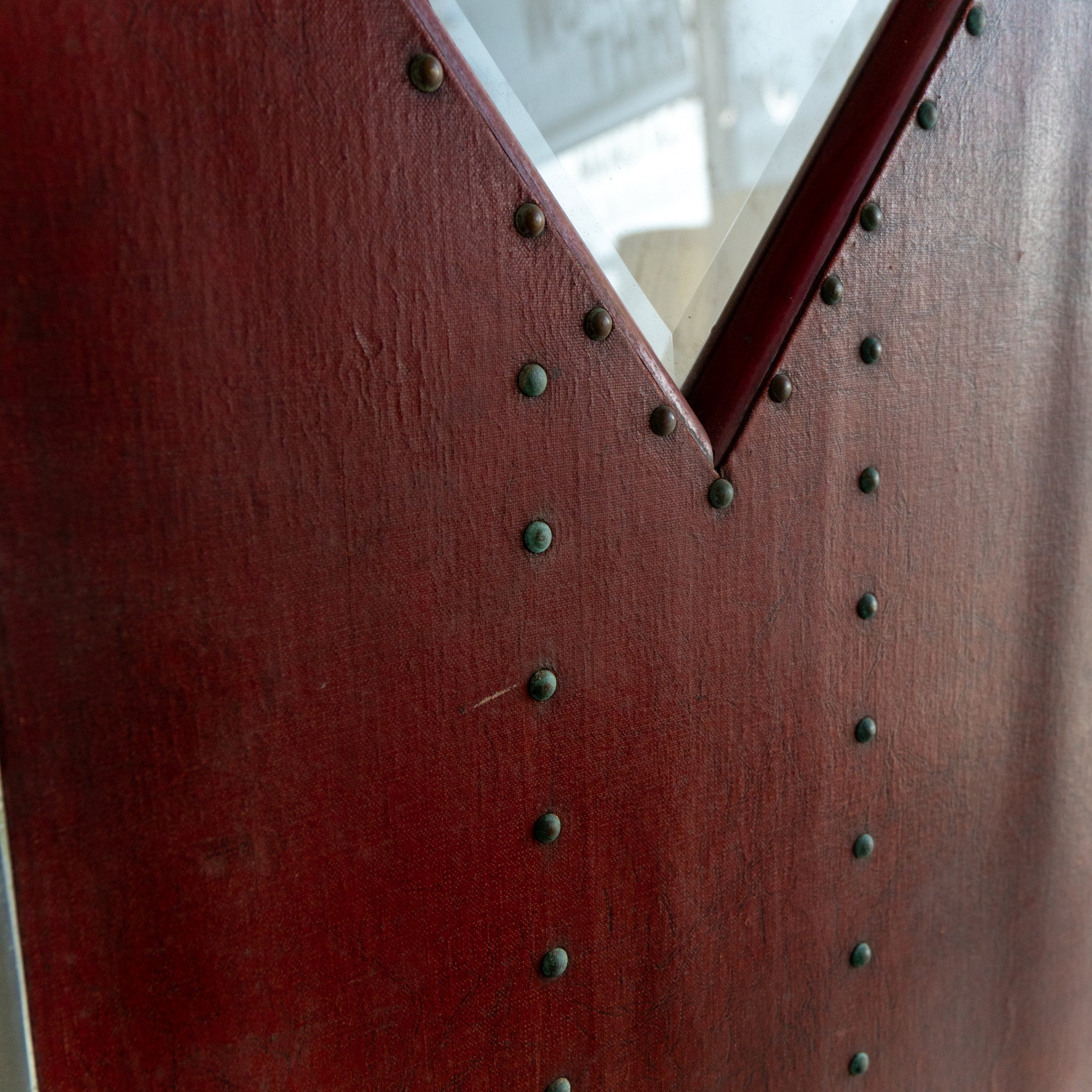 Antique Leather Wrapped Theater Doors