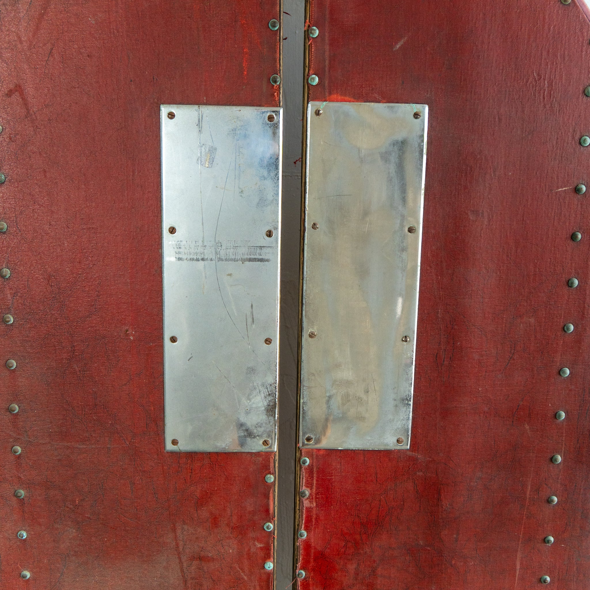 Antique Leather Wrapped Theater Doors
