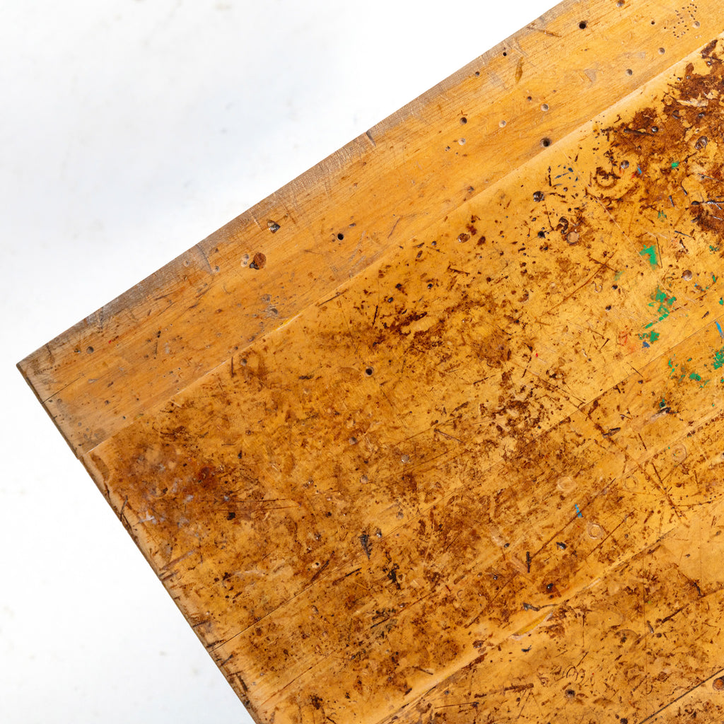 industrial butcher block close up reclaimed wood