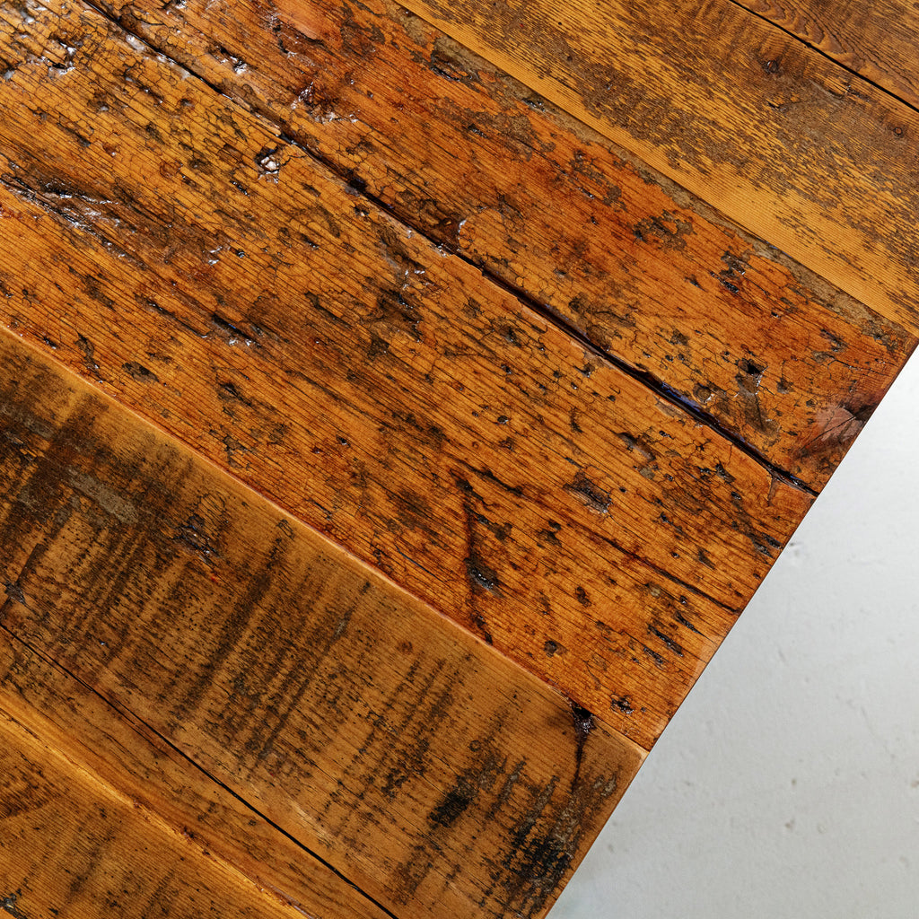 Ella Dining Table top view texture reclaimed wood