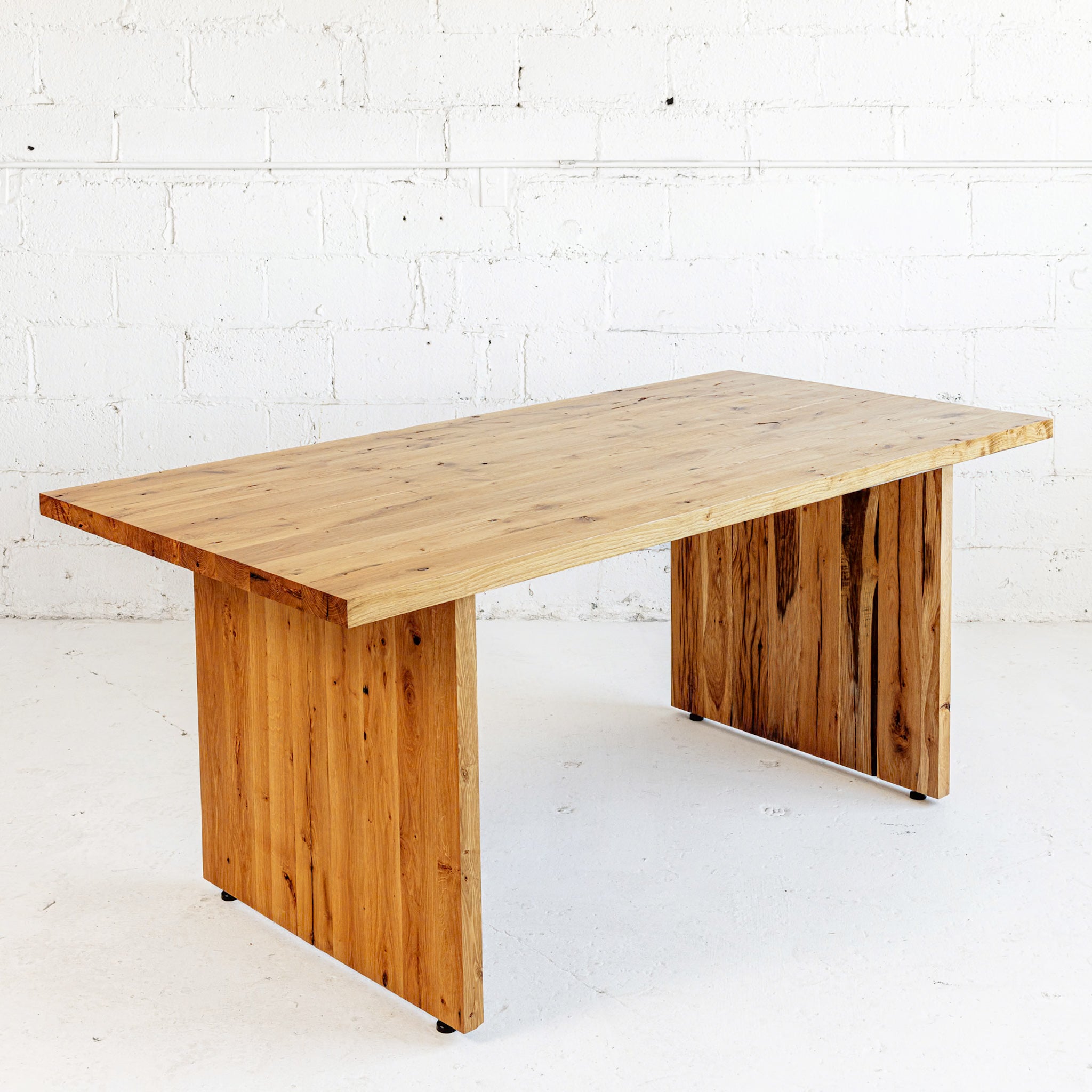 Big John Oak Dining Table natural oak full view reclaimed wood 