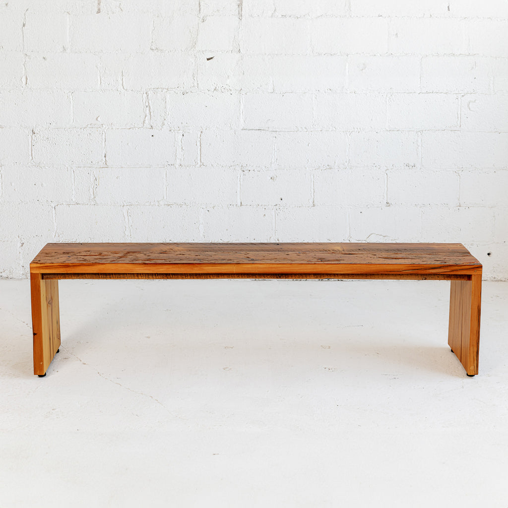 Ella Bench front view reclaimed wood 