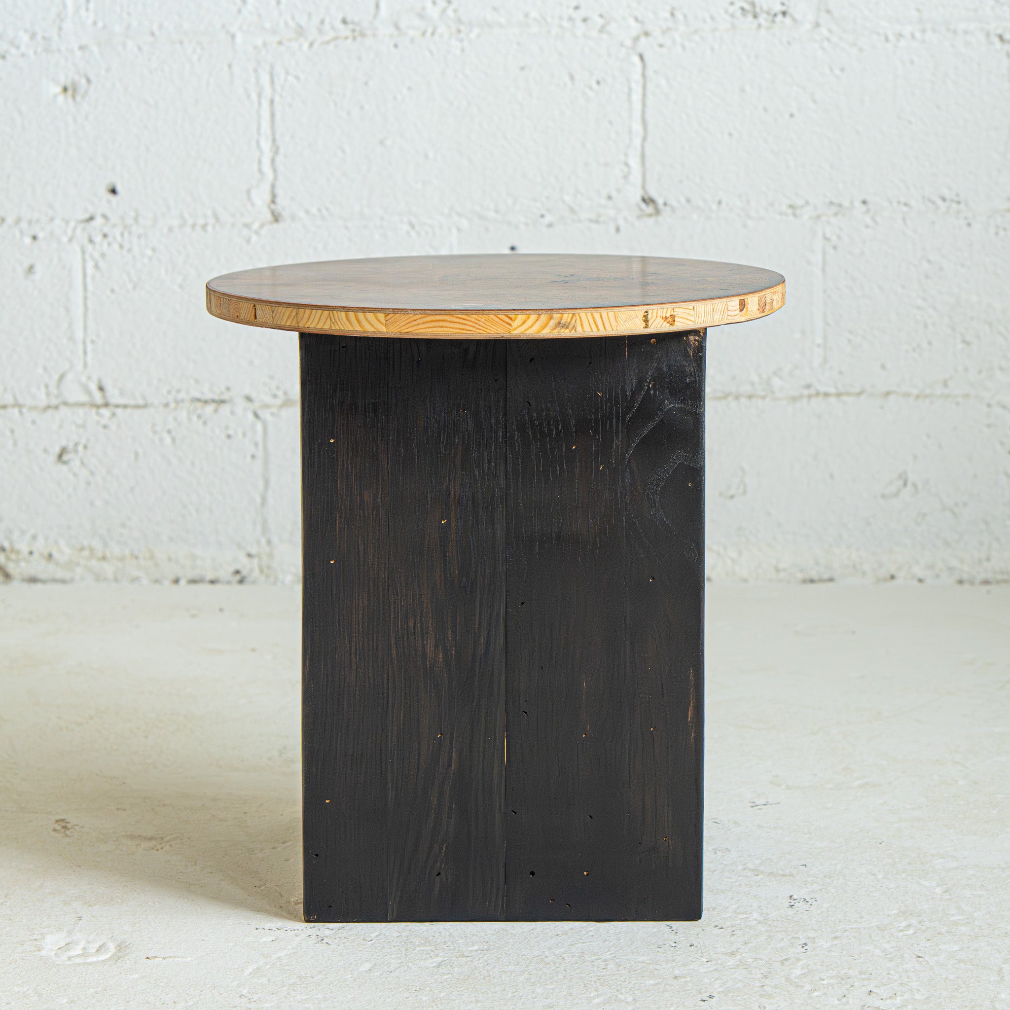 walnut end table base view reclaimed wood