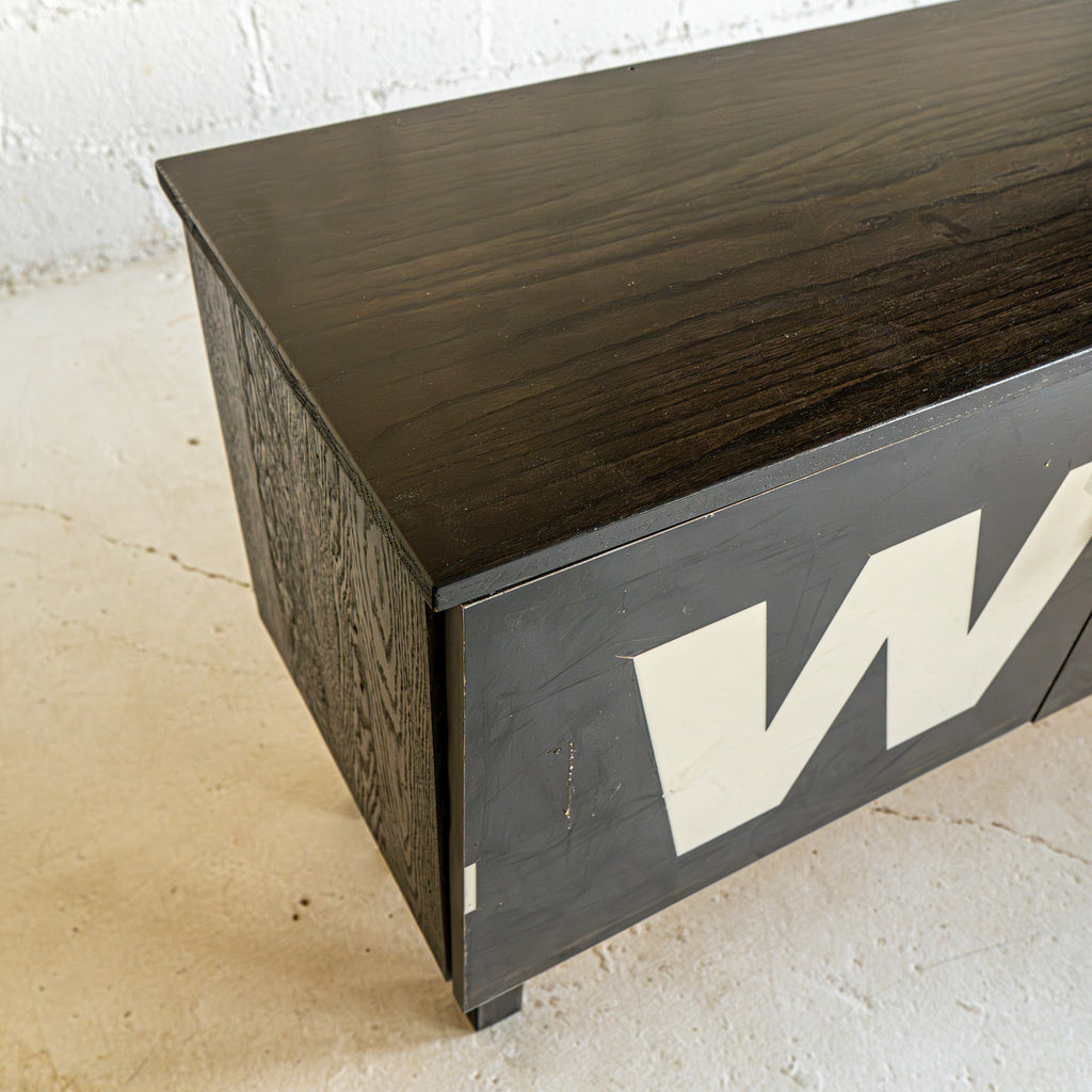 ps iii wine credenza top view reclaimed wood black and white