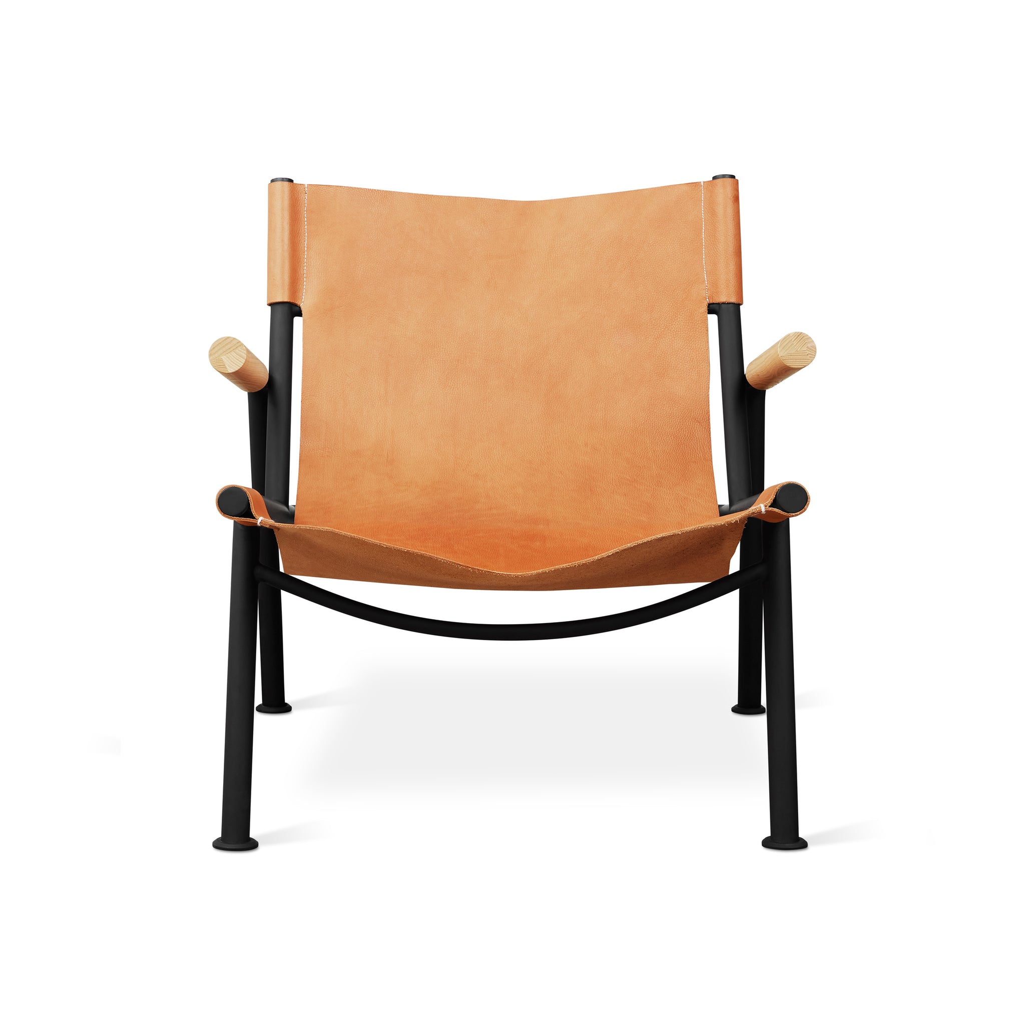 Wyatt sling chair sorrel Havana leather front view