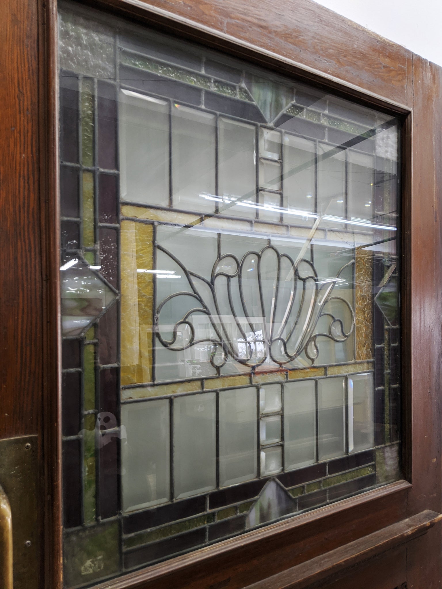 Salvaged Stained Glass Door - Made in Detroit
