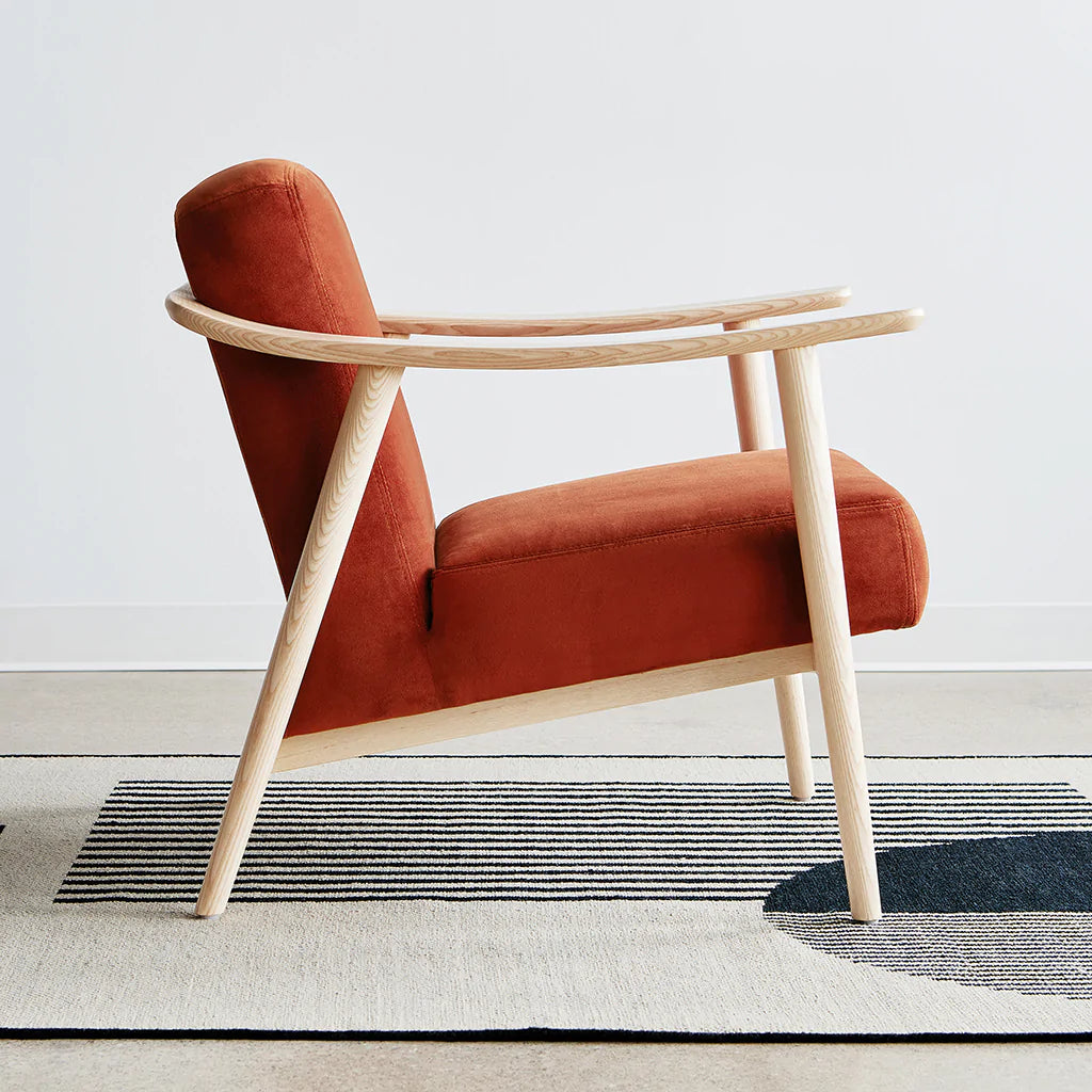 baltic chair velvet russet ash natural side view