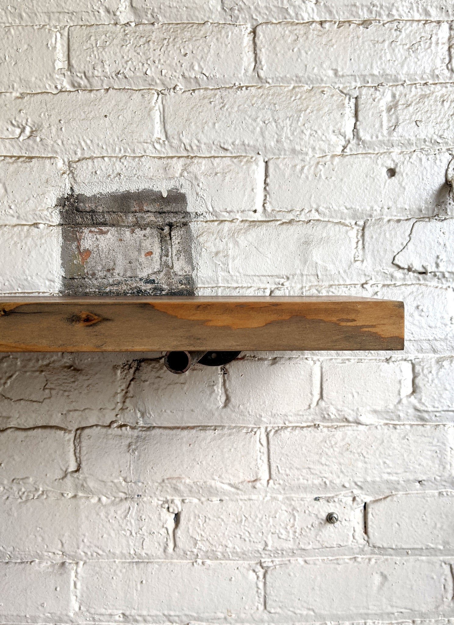 Weathered Gray Reclaimed Wood Shelf - Made in Detroit