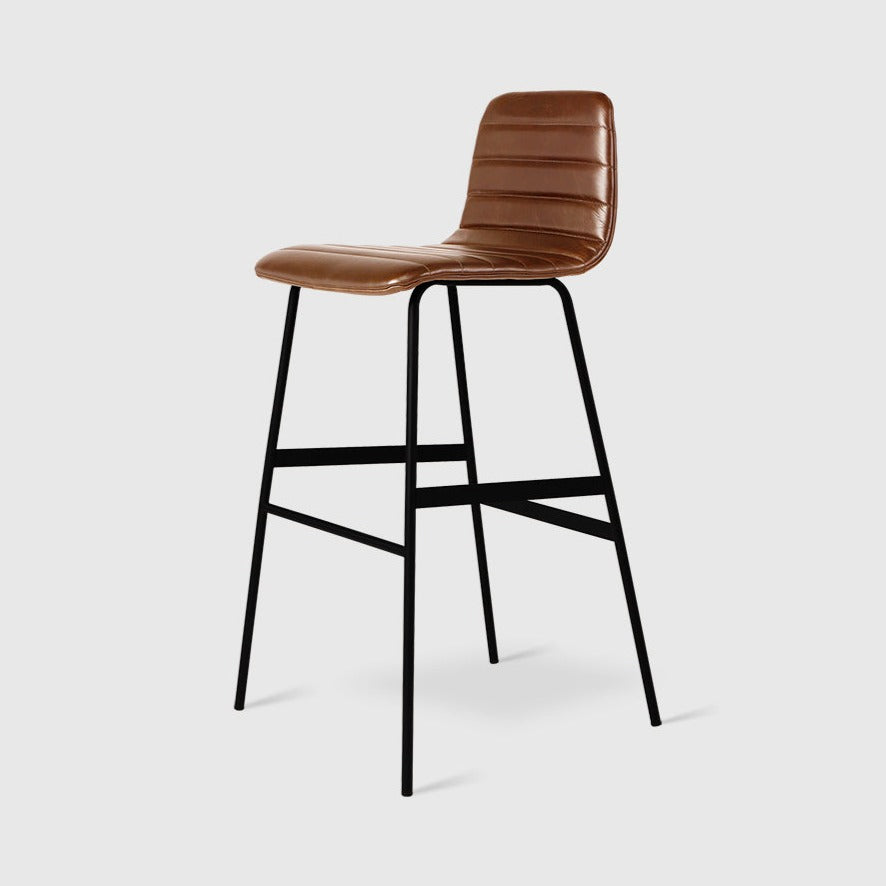 lecture bar stool saddle brown leather full view