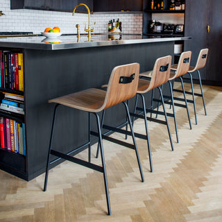 lecture stool walnut lifestyle view