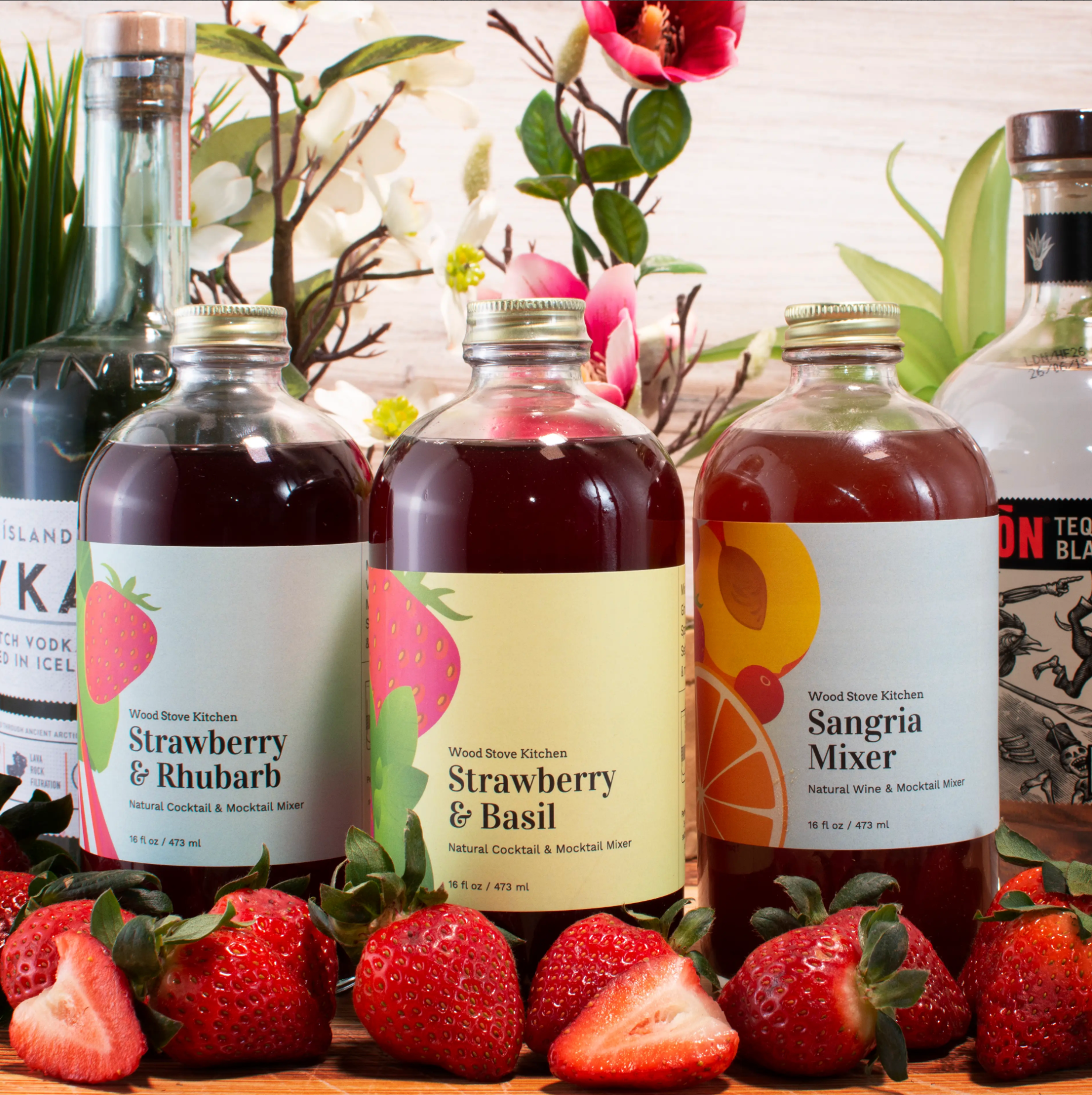 Strawberry + Basil Natural Drink Mixer