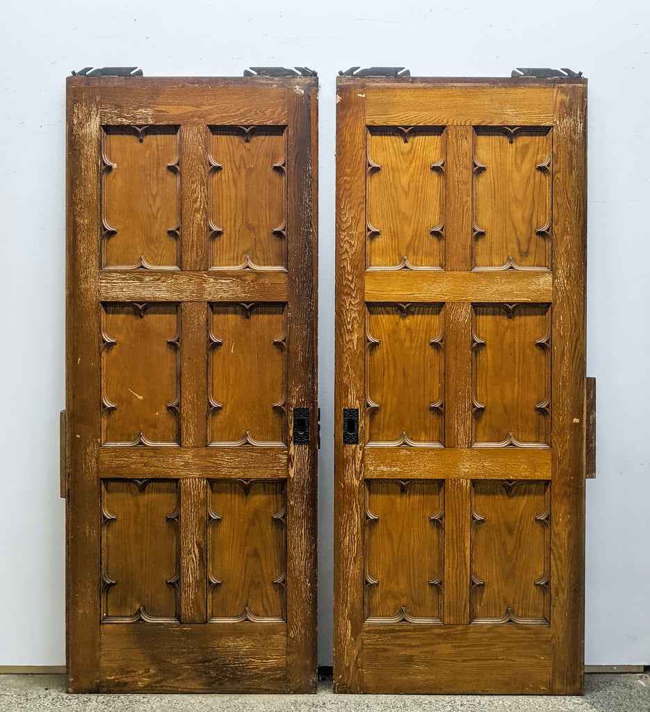 baroque style quarter folio doors front view reclaimed wood antique