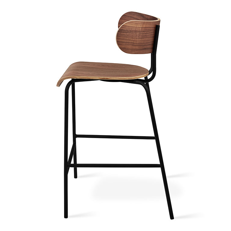 walnut bantam counter stool foot rest side view