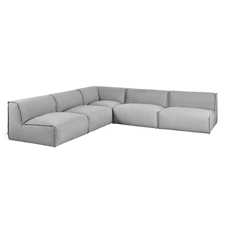 nexus 5 piece sectional parliament stone full view
