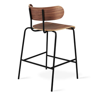 walnut bantam chair counter height foot rest back view