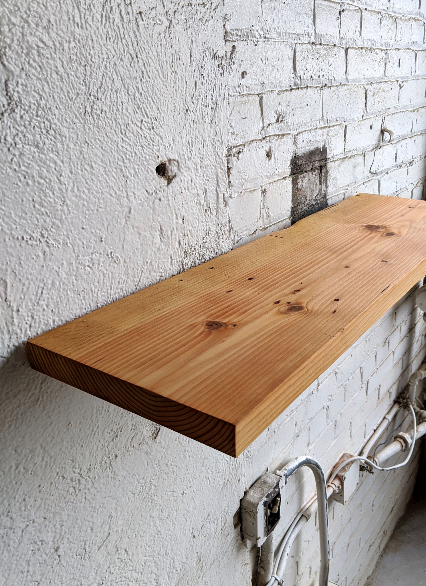 Natural Reclaimed Wood Shelf - Made in Detroit