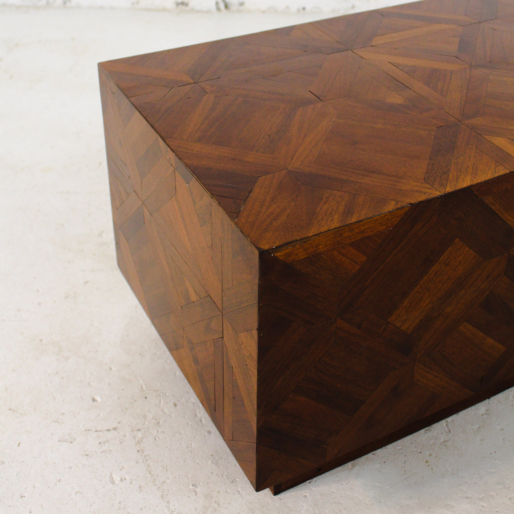 parquet coffee table top view reclaimed wood