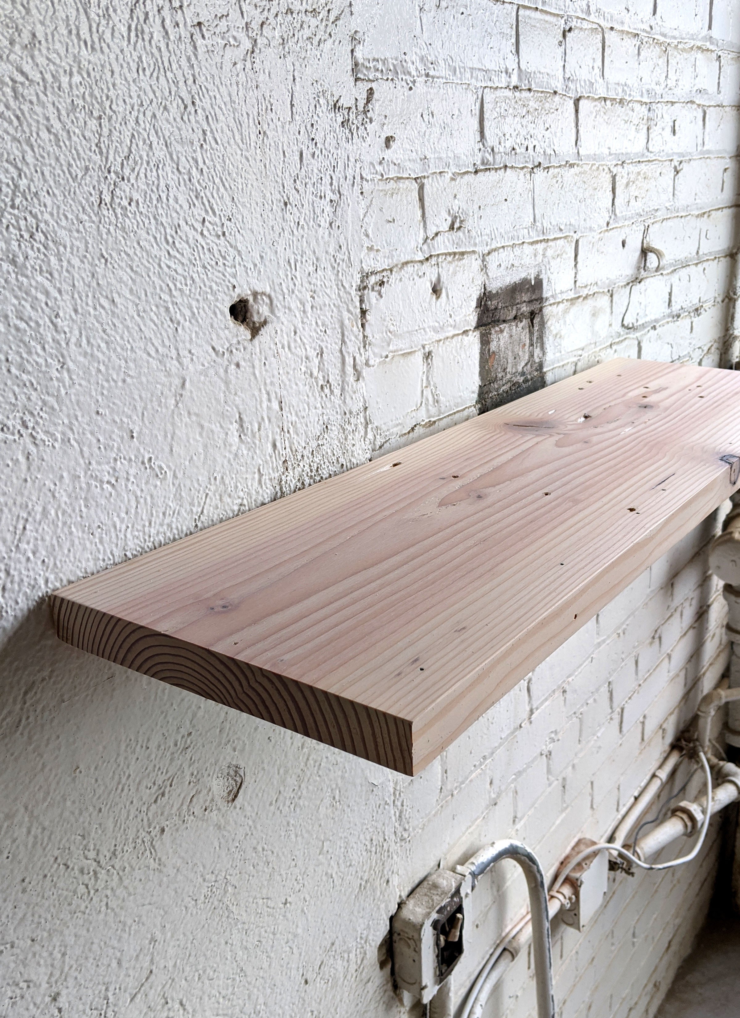 White Wash Reclaimed Wood Shelf